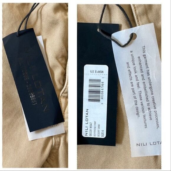 Nili Lotan Boyfriend Pants ,  size 6, Desert Sand, Tan , New with Tags - Picture 11 of 16